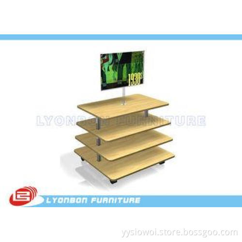 Customize MDF Wooden Gondola Display Stands Retail Fixtures